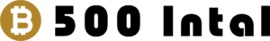 500 Intal logotips melnā krāsā